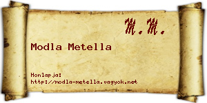 Modla Metella névjegykártya